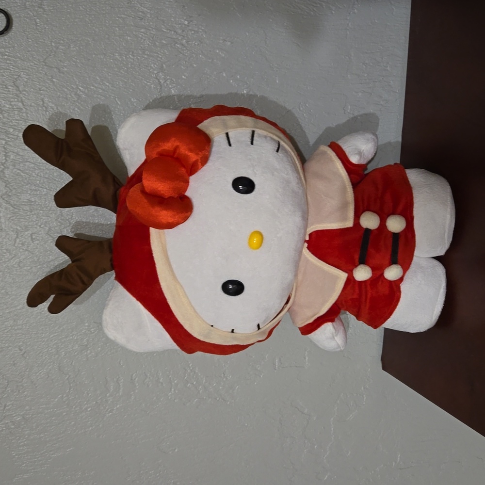 Hello Kitty Reindeer Christmas plush 22-in door greeter limited edition.